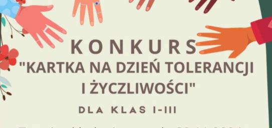 Konkurs dla klas I – III „Kartka na Dzień Tolerancji i Życzliwości”