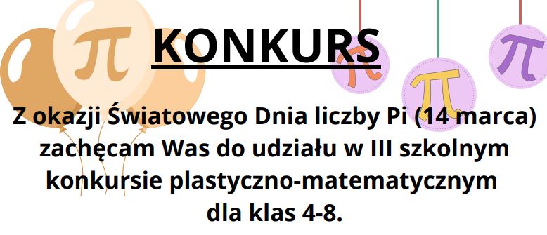Konkurs z okazji Światowego Dnia liczby Pi