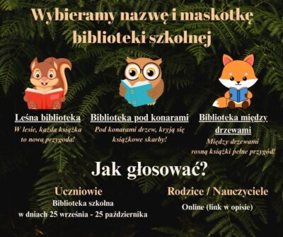 Wybieramy nazwę i maskotkę naszej biblioteki!