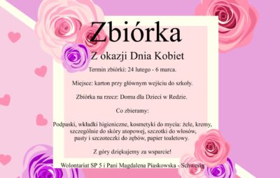 Zbiórka kosmetyków z okazji Dnia Kobiet na rzecz Domu dla Dzieci w Redzie