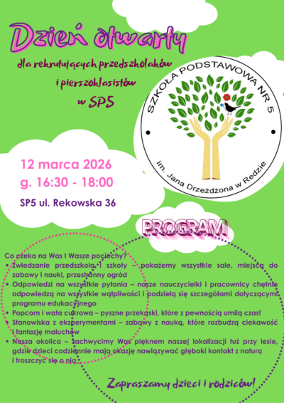 Dzień Otwarty w SP5 – zapraszamy przyszłych przedszkolaków, pierwszaków i ich rodziców!